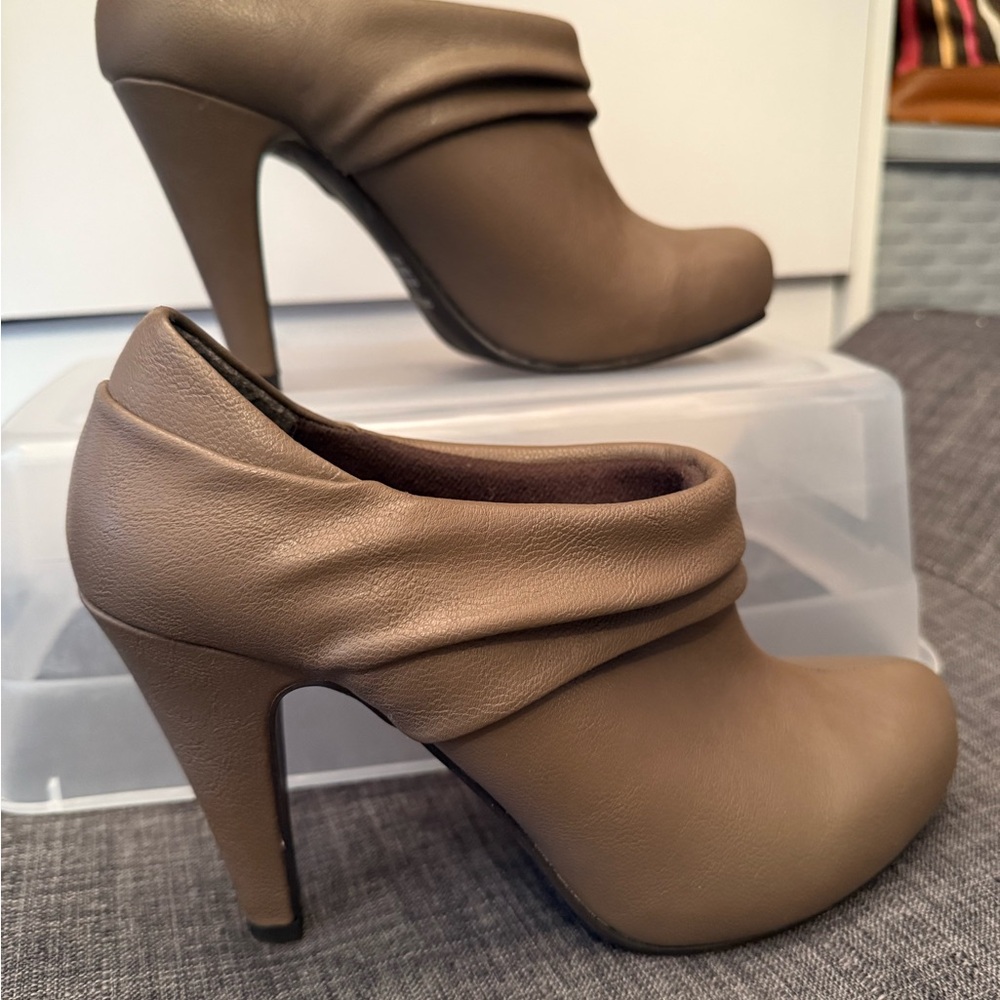 Madden Girl Taupe High Heel Ankle Booties